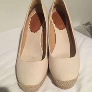 J Crew Cream espadrille wedges